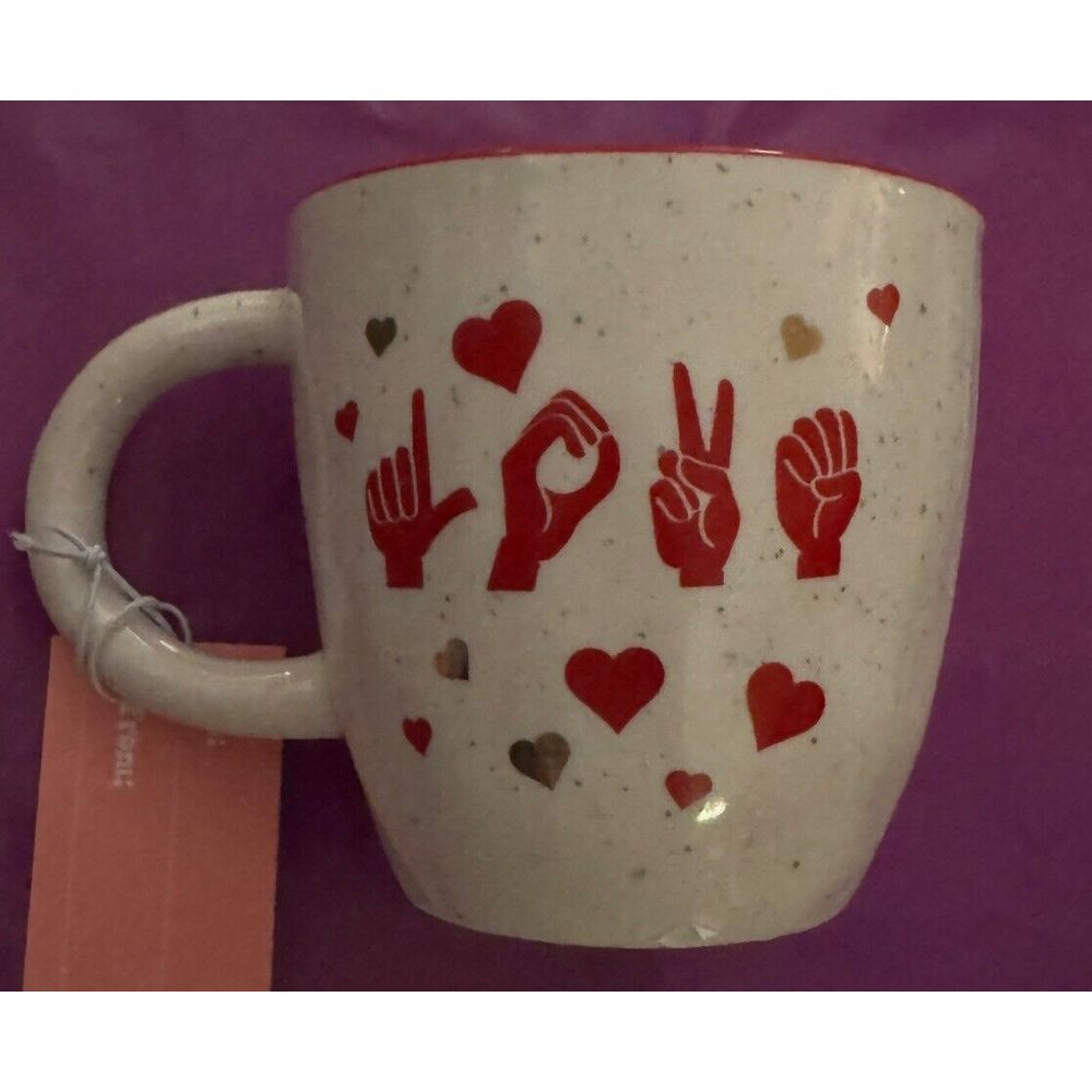 ASL Sign Language Heart Mug LOVE Sheffield Home Valentines Day Gift NWT
